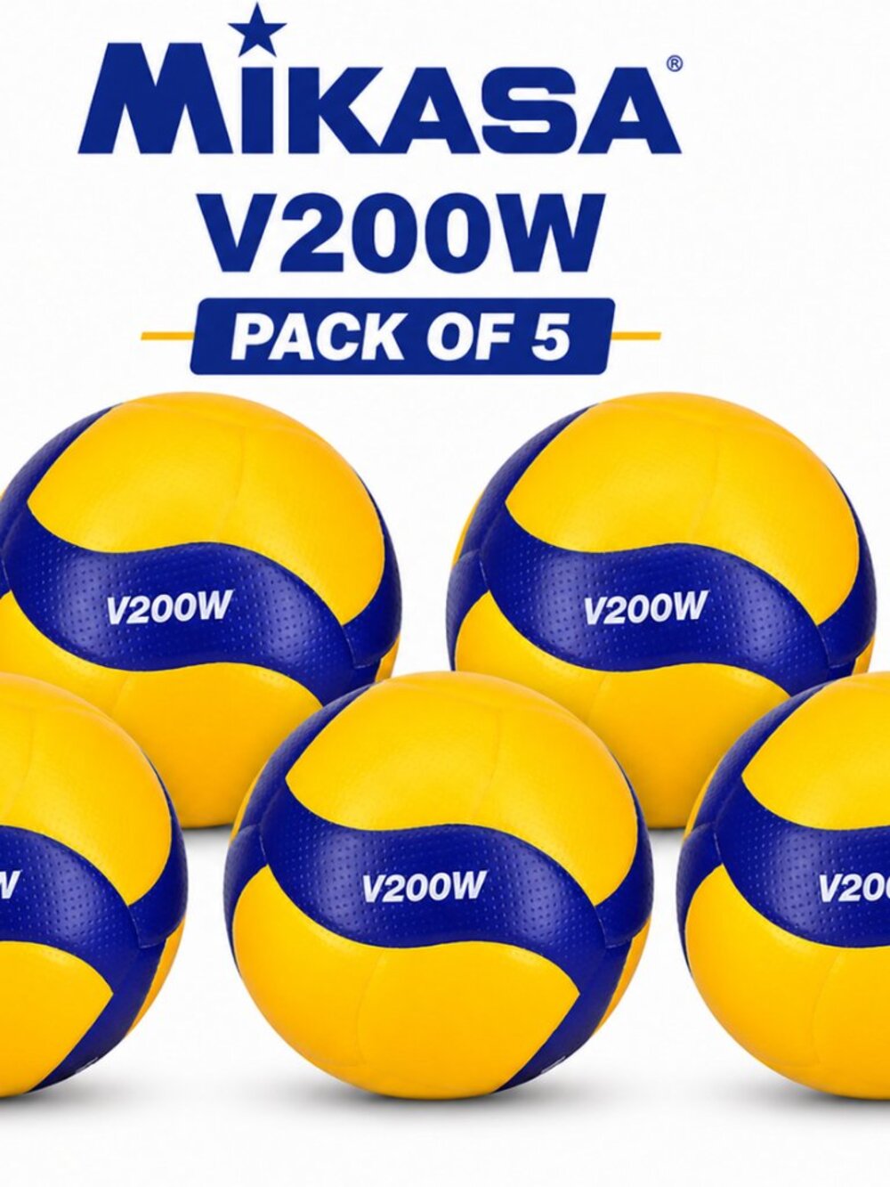 Mikasa V200W Original Volleyball Ball Professional Volleyball Ball pack of 2